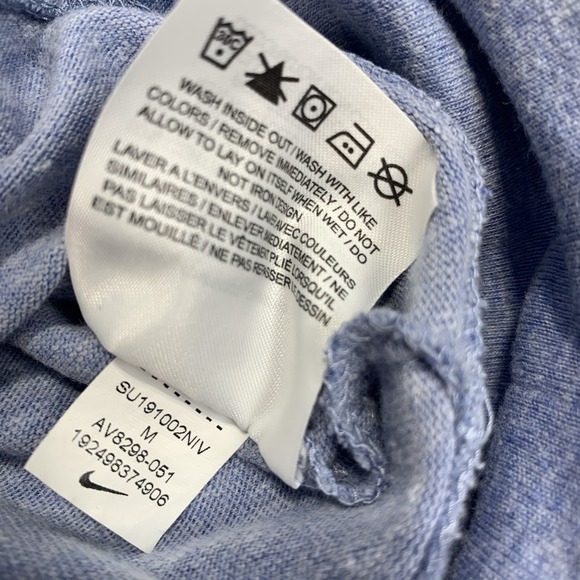 Nike Sportswear Hoodie Mens Medium Blue Gray Pullover Logo Pocket Sweatshirt - Picture 7 of 7